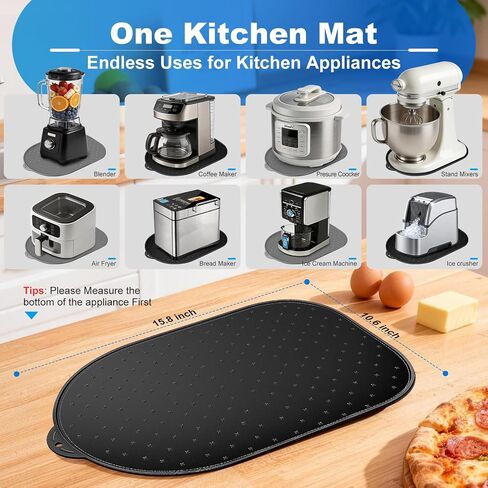 Mixer Slider Mat for KitchenAid Stand Mixer Heavy-duty 4.5-8QT | for Kitchen Aid Mixer Accessories attachments , Silicone Applicane Slider Non-slip Sliding Tray Countertop Protector, Black in Saudi Arabia