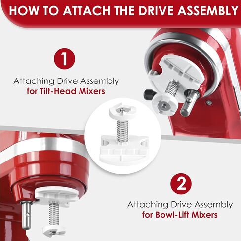Ice Cream Maker Attachment for Kitchenaid Stand Mixers, 2 QT Freezer Bowl | Compatible with Kitchenaid 4.5/5QT & 6QT, Dasher and Drive Assembly, Home Frozen Desserts, Hand Wash Only, Double-Insulated in Saudi Arabia