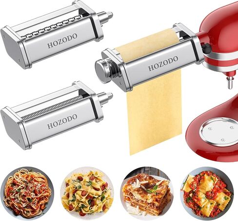 HOZODO Gourmet Pasta Press Attachment for KitchenAid Stand Mixers | Pasta Attachment for Kitchen Aid Mixer Attachments, 7 Interchangeable Pasta Plates, Pasta Maker in Saudi Arabia