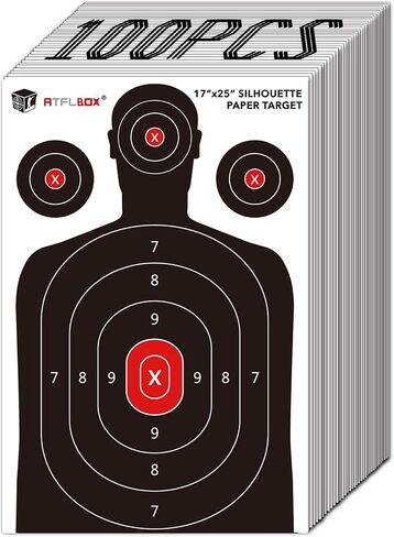Atflbox Silhouette Paper Target for The Range, 17X25 inch Target Paper for Indoor and Outdoor Use, Suitable for Handguns, Pistols, Rifles, Airguns, Pellet Gun, BB Guns in Saudi Arabia