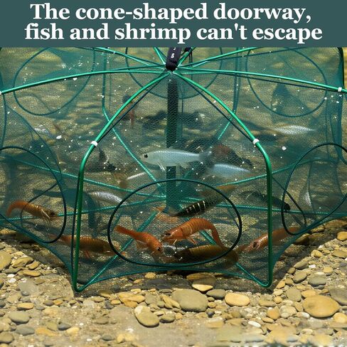 1/2 Pcs Fishing Traps Foldable, Crawfish Trap Minnow Trap Shrimp Net Portable, Crab Fish Traps Cast Nets for Fishing in Saudi Arabia