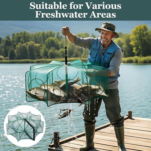 1/2 Pcs Fishing Traps Foldable, Crawfish Trap Minnow Trap Shrimp Net Portable, Crab Fish Traps Cast Nets for Fishing in Saudi Arabia