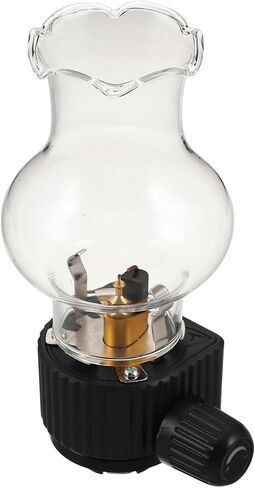 ULTECHNOVO Portable Retro Glass Gas Candle Lantern for Camping and Travel, Wide Compatibility with Gas Tanks Can Interfaces, Metal and Plastic Construction, for Tents and Backpack Outdoor Use in Saudi Arabia