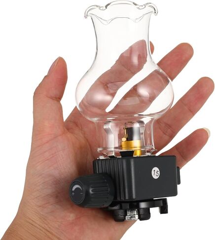 ULTECHNOVO Portable Retro Glass Gas Candle Lantern for Camping and Travel, Wide Compatibility with Gas Tanks Can Interfaces, Metal and Plastic Construction, for Tents and Backpack Outdoor Use in Saudi Arabia