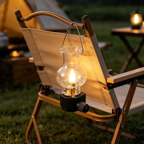 ULTECHNOVO Portable Retro Glass Gas Candle Lantern for Camping and Travel, Wide Compatibility with Gas Tanks Can Interfaces, Metal and Plastic Construction, for Tents and Backpack Outdoor Use in Saudi Arabia