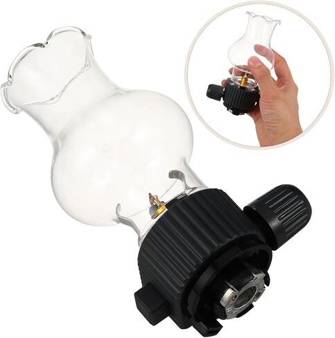 ULTECHNOVO Portable Retro Glass Gas Candle Lantern for Camping and Travel, Wide Compatibility with Gas Tanks Can Interfaces, Metal and Plastic Construction, for Tents and Backpack Outdoor Use in Saudi Arabia
