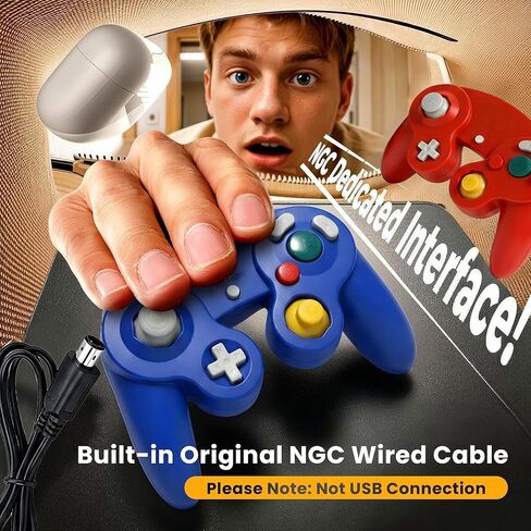 Yosikr Controller for Gamecube, Classic Wired Controller for Wii Game Cube (Blue and Red) in Saudi Arabia