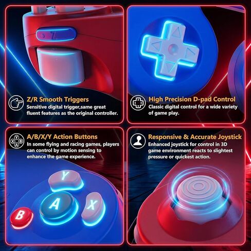 Yosikr Controller for Gamecube, Classic Wired Controller for Wii Game Cube (Blue and Red) in Saudi Arabia