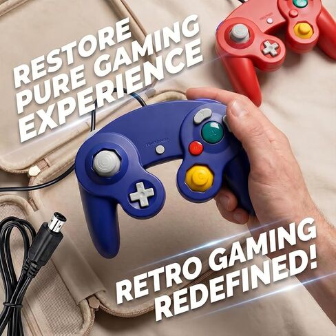 Yosikr Controller for Gamecube, Classic Wired Controller for Wii Game Cube (Blue and Red) in Saudi Arabia