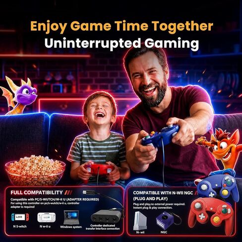 Yosikr Controller for Gamecube, Classic Wired Controller for Wii Game Cube (Blue and Red) in Saudi Arabia