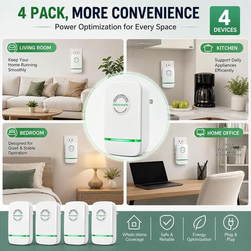 2026 Updated Smartplug Device, Stop watt Plug in Power Box for Home and Office US Plug 90V-250V 30KW 4 Pack in Saudi Arabia