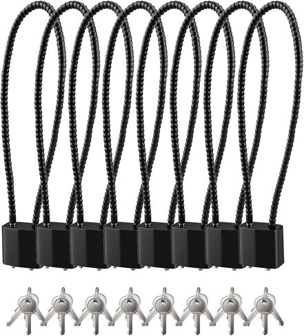 Cable Locks with Keys, Bike Locks, 15 & 7.87 Inches Heavy Duty Keyed Wire Lock Cable with Keys, for Indoor Outdoor Bike Bicycle Helmet Cabinet Fence Gate Lock(Black) (4, Black*4, 7.87 inch) in Kuwait