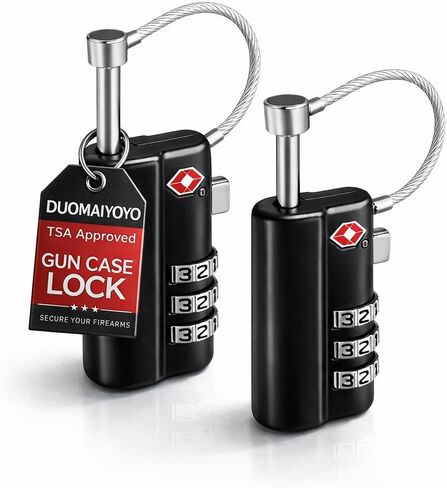 TSA Approved Gun Case Lock, Locks for Gun Cases, Pelican Gun case Lock, Child Safe & Cut Resistant Firearm Lock for Gun Case（2Pack in Kuwait