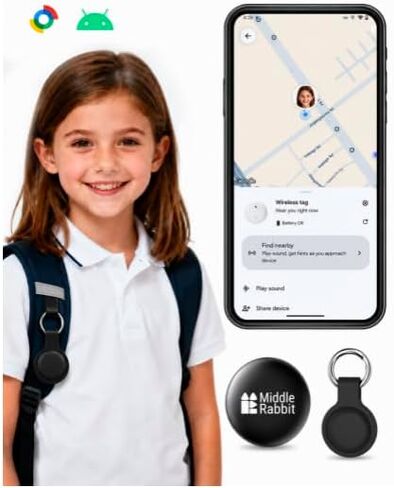 GPS Tracker for Kids & Elderly for Android, Hidden Tracking Device with Silicone Case, Works with Google Find Hub, No Monthly Fee, Child Locator for Backpack, Clothing & School Bag in Saudi Arabia