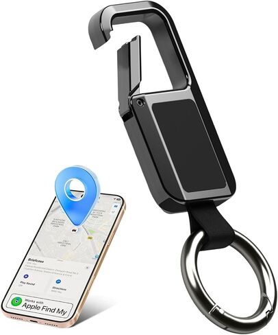 Keychain Tracker Works with Apple Find My (iOS Only) | Key Chain Tracker Tag Heavy Duty Car Keychain for Men, llaveros para hombres Carabiner Key Chain Anti-Lost Key Finder in Saudi Arabia