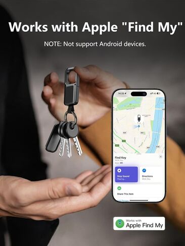 Keychain Tracker Works with Apple Find My (iOS Only) | Key Chain Tracker Tag Heavy Duty Car Keychain for Men, llaveros para hombres Carabiner Key Chain Anti-Lost Key Finder in Saudi Arabia