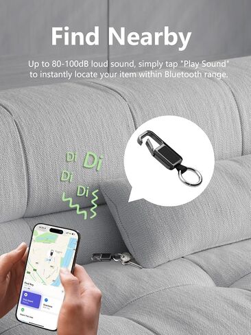 Keychain Tracker Works with Apple Find My (iOS Only) | Key Chain Tracker Tag Heavy Duty Car Keychain for Men, llaveros para hombres Carabiner Key Chain Anti-Lost Key Finder in Saudi Arabia