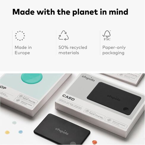 Chipolo Card – Rechargeable Wallet Tracker Card, Bluetooth Tracker (4 Pack) | Item Locator, Passport Finder Compatible with Apple Find My or Find Hub with Call Your Phone & Out of Range Alerts in Saudi Arabia