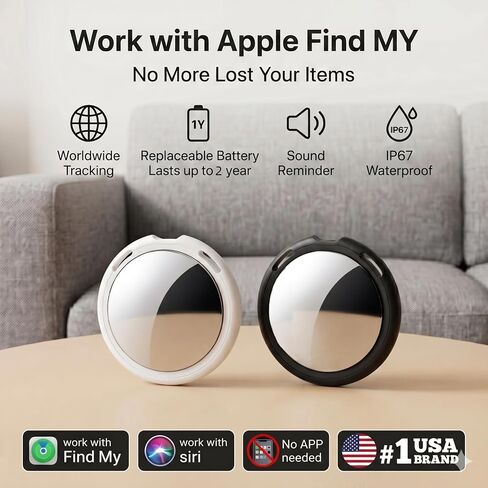 Tracker Tags-4 Pack MFi Certified for Apple Find My iOS Only Air Key Finder | Compatible with Find My App 2 Year Replaceable Battery Waterproof Key Item Finders for Luggages Wallets Backpacks Bags Pets in Saudi Arabia