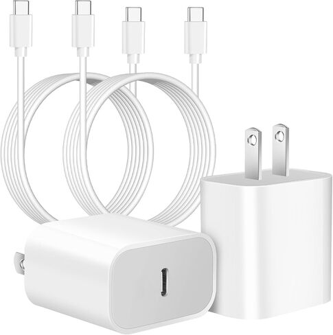 iPhone 17 16 Pro Charger Fast Charging,2Pack 20W Quick USB C Charger Block Type C Chargers Fast Charging,6FT USBC Charging Cable Cord for iPhone 17 Pro/17 ProMax/17 Air/16/16 ProMax/16e/15 Pro/15 Plus in Saudi Arabia
