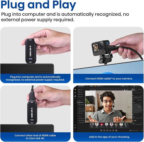 Cam Link 4K USB Capture Card – HDMI to USB 3.0, Plug-and-Play for Microscopes, DSLR, Electronics Repair & Precision Work, Live Streaming & OBS/Zoom, Windows/Mac in Kuwait