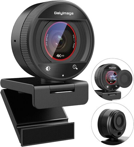 4K Webcam for PC Computer PDAF Autofocus with Built-in Microphone Windows | 1080P@60fps, Privacy Cover, Dual Noise Cancel Mics, 8X Digital Zoom, 78° FOV, Compatible Zoom Teams Twitch Google Meet in Saudi Arabia