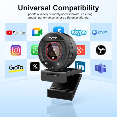 4K Webcam for PC Computer PDAF Autofocus with Built-in Microphone Windows | 1080P@60fps, Privacy Cover, Dual Noise Cancel Mics, 8X Digital Zoom, 78° FOV, Compatible Zoom Teams Twitch Google Meet in Saudi Arabia
