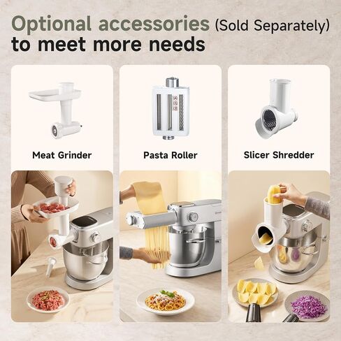 Hauswirt Stand Mixer 6QT XL Large, 4.5" LED Touch Screen Electric Household Stand Up Mixer, Full Metal Structure Standing Mixer 11-Speed, Dough Cake Bread Mixer – Silver in Saudi Arabia
