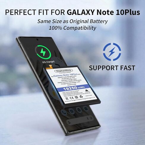 بطارية بديلة ElephantStory لهاتف Samsung Galaxy Note 10 Plus | EB-BN972ABU، بطارية بديلة عالية السعة، متوافقة مع Galaxy Note 10 Plus N970 N970V N970A، تتضمن مجموعة إصلاح in Kuwait