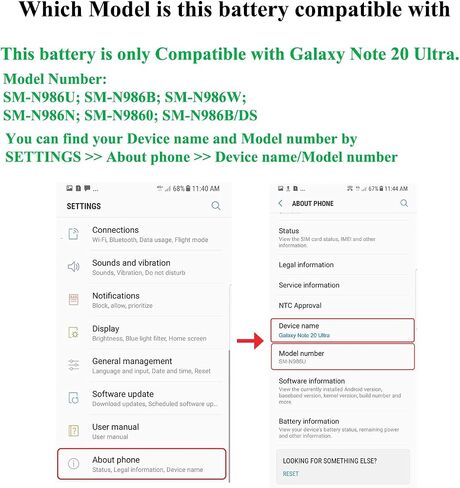 for Note 20 Ultra Battery Replacement Kits (New Upgraded) Compatible with Samsung Galaxy Note 20 Ultra SM-N986U All Models with Adhesive, Installation Manual and Repair Tool Kits in Saudi Arabia