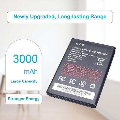 MF01 Lithium ion Polymer Battery - Replacement Model MF01 Battery | MF01 for AT&T Turbo Hotspot 2 (CT2MH507) High Capacity Lithium ion Polymer 3000mAh in Kuwait
