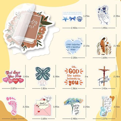 Bible Verse Stickers 200 Pcs Christian Scripture Sticker Pack, Waterproof Vinyl Stickers for Water Bottles Devotion Notebook Scrapbooking Prayer Journal Planner Laptop Kindle Tablet Bible Workbook etc in Kuwait