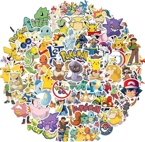 100Pcs Monster Poke Stickers Cool Cartoon Animal Stickers Manga Vinyl Decals Sticker for Laptop, Guitar, Water Bottle, Birthday Gifts for Girls, Kids, Teens (Purple) in Saudi Arabia