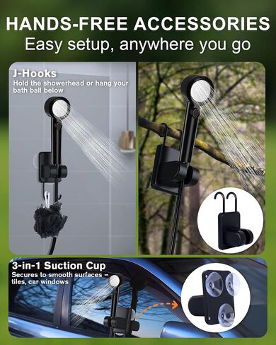 Spopal Portable Integrated Camping Shower with 20L Bucket, 13000mAh | Temperature Measurement & Fruit Washing Mode, LED Digital Display, IPX8 Waterproof for Hiking, Travel, Car, Pet in Saudi Arabia
