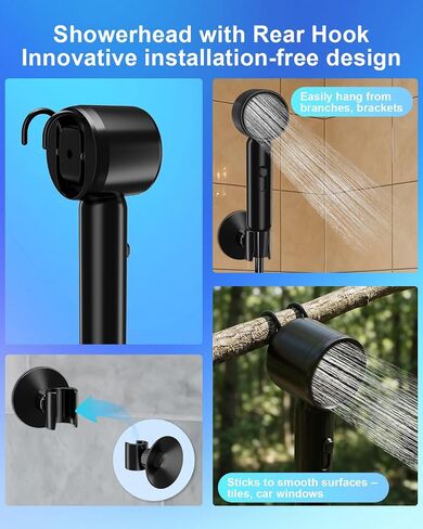 Spopal Portable Shower for Camping, IPX8 Waterproof, Outdoor Camp Pump | [Long-Lasting] 5000mAh Rechargeable Camping Shower, 4 Spray Modes, for Hiking, Travel, Car, Pet in Saudi Arabia