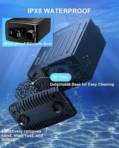 Spopal Portable Shower for Camping, IPX8 Waterproof, Outdoor Camp Pump | [Long-Lasting] 5000mAh Rechargeable Camping Shower, 4 Spray Modes, for Hiking, Travel, Car, Pet in Saudi Arabia