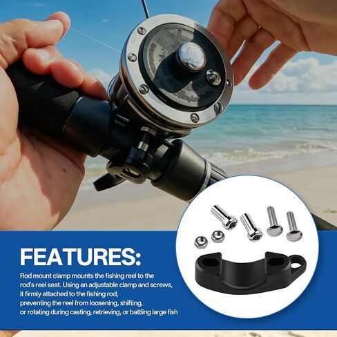 33C-114H2 Rod Mount Clamp with Hardwares,1Set | Fit for Pe-nn Senator 114H 114H2 114HL 6/0 Conventional Saltwater Reels,Solid Corrosion Resistant Construction in Saudi Arabia