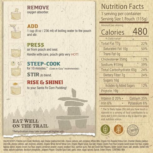 Packit Gourmet Santa Fe Corn Pudding | Premium Freeze Dried Backpacking & Camping Food | Large Portions | High Protein | Just Add Water Meal | All-Natural Ingredients | Made in USA | Freeze-Dried and Dehydrated Foods in Saudi Arabia
