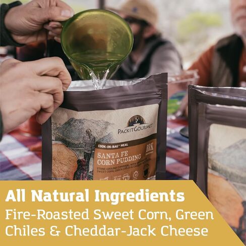 Packit Gourmet Santa Fe Corn Pudding | Premium Freeze Dried Backpacking & Camping Food | Large Portions | High Protein | Just Add Water Meal | All-Natural Ingredients | Made in USA | Freeze-Dried and Dehydrated Foods in Saudi Arabia