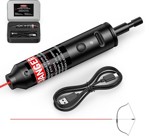 MidTen Rechargeable Crossbow Bow Laser Bore Sight Tool with On/Off Switch | Crossbow Bolt Bow Arrow Compound Archery Green Red Laser Bore Sighter, Hunting Shooting High Precision Alignment Tool in Saudi Arabia