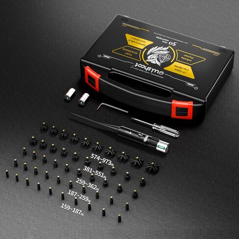 Professional Bore Sight Laser Kit: Green Boresighter with 50 Adapters for All Caliber Gun - Easy Sighting for Pistol and Rifle Sighter Perfect Choice for Elite Shooter in Saudi Arabia