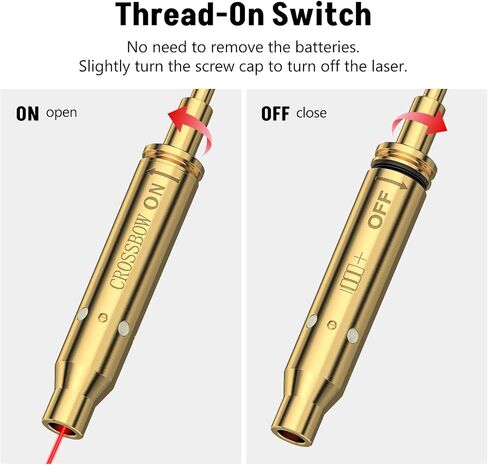 MidTen Crossbow Bow Archery Laser Bore Sight with On/Off Switch | Red Laser Sighting Tool, Hunting Crossbows Arrow Bore Site, Include 2 Sets of Batteries in Saudi Arabia