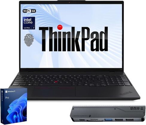 Lenovo ThinkPad L16 Gen 2 Business AI Laptop, 16" FHD+, Intel Core Ultra 7 255U, 32GB DDR5, 1TB SSD, HDMI, Fingerprint, Backlit, Wi-Fi 6E, Long Battery Life, Windows 11 Pro, 7-in-1 USB-C Hub Bundle in Saudi Arabia