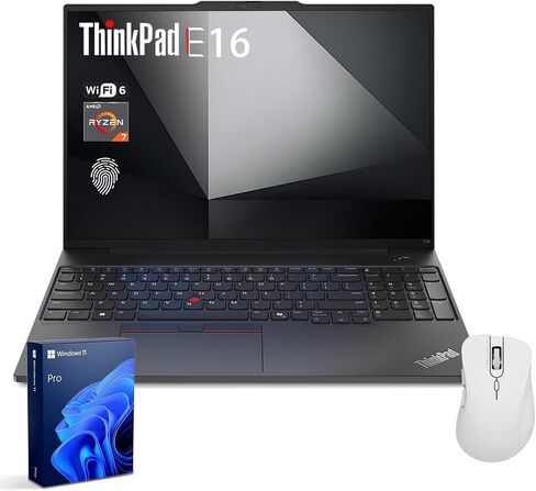 Lenovo ThinkPad E16 Gen 2 Business Laptop, 16" FHD+, AMD Ryzen 7 7735HS, 32GB DDR5 RAM, 1TB SSD, Fingerprint, Backlit Keyboard, HDMI, Wi-Fi 6, Windows 11 Pro, Black, w/Bundle in Saudi Arabia