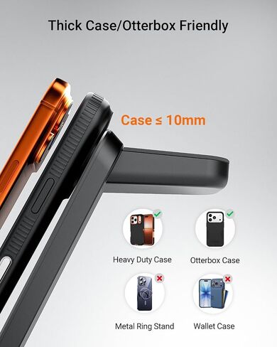 Eazpower Wireless Charger for Thick Cases of 10MM/Otterbox/Heavy Duty, 3 in 1 Charging Dock for iPhone 18 17 16 15 Pro Max, Phone Stand Charging Station for Multiple Devices for Apple Watch/AirPods in Kuwait