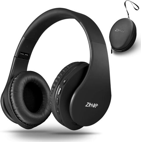 ZIHNIC Bluetooth Headphones Over-Ear, Foldable Wireless and Wired Stereo Headset Micro SD/TF, FM for Cell Phone,PC,Soft Earmuffs &Light Weight for Prolonged Wearing(Rose Gold) in Saudi Arabia