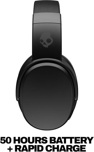 Skullcandy Crusher Wireless Multi-Sensory Bass Bluetooth Headphones - Black | Patented Crusher Bass Technology, Noise Isolating Over-Ear Fit, 50 Hours Battery, Microphone for iPhone Android in Kuwait