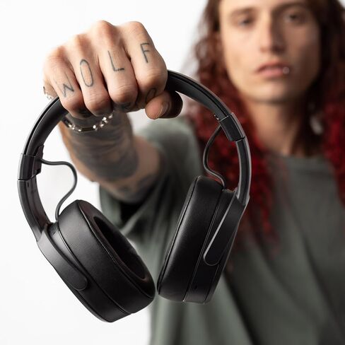 Skullcandy Crusher Wireless Multi-Sensory Bass Bluetooth Headphones - Black | Patented Crusher Bass Technology, Noise Isolating Over-Ear Fit, 50 Hours Battery, Microphone for iPhone Android in Kuwait