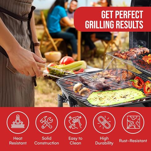 شواية فحم محمولة من Grill Trade - شواية شواء صغيرة - شواية فحم صغيرة على سطح الطاولة للتخييم، والطبخ في الهواء الطلق - شواية تخييم قابلة للطي للنزهات، والشواء في الفناء الخلفي in Kuwait