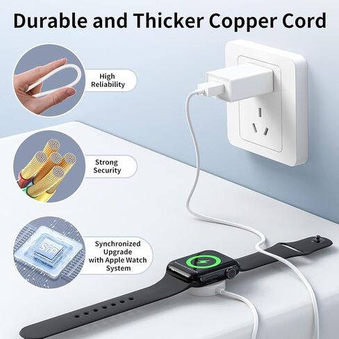 EGK 20W USB-C Magnetic Charger for Apple Watch (MFi), Wireless Charging Cable for All iWatch Series (2 m) in Saudi Arabia